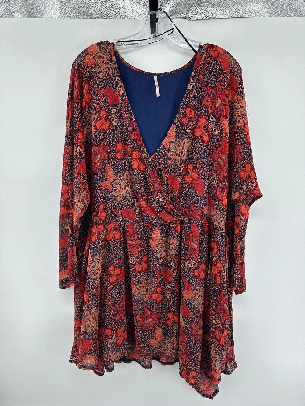 Free People Cottagecore Festival Boho Romantic Chic Red Floral Mini Dress SzM